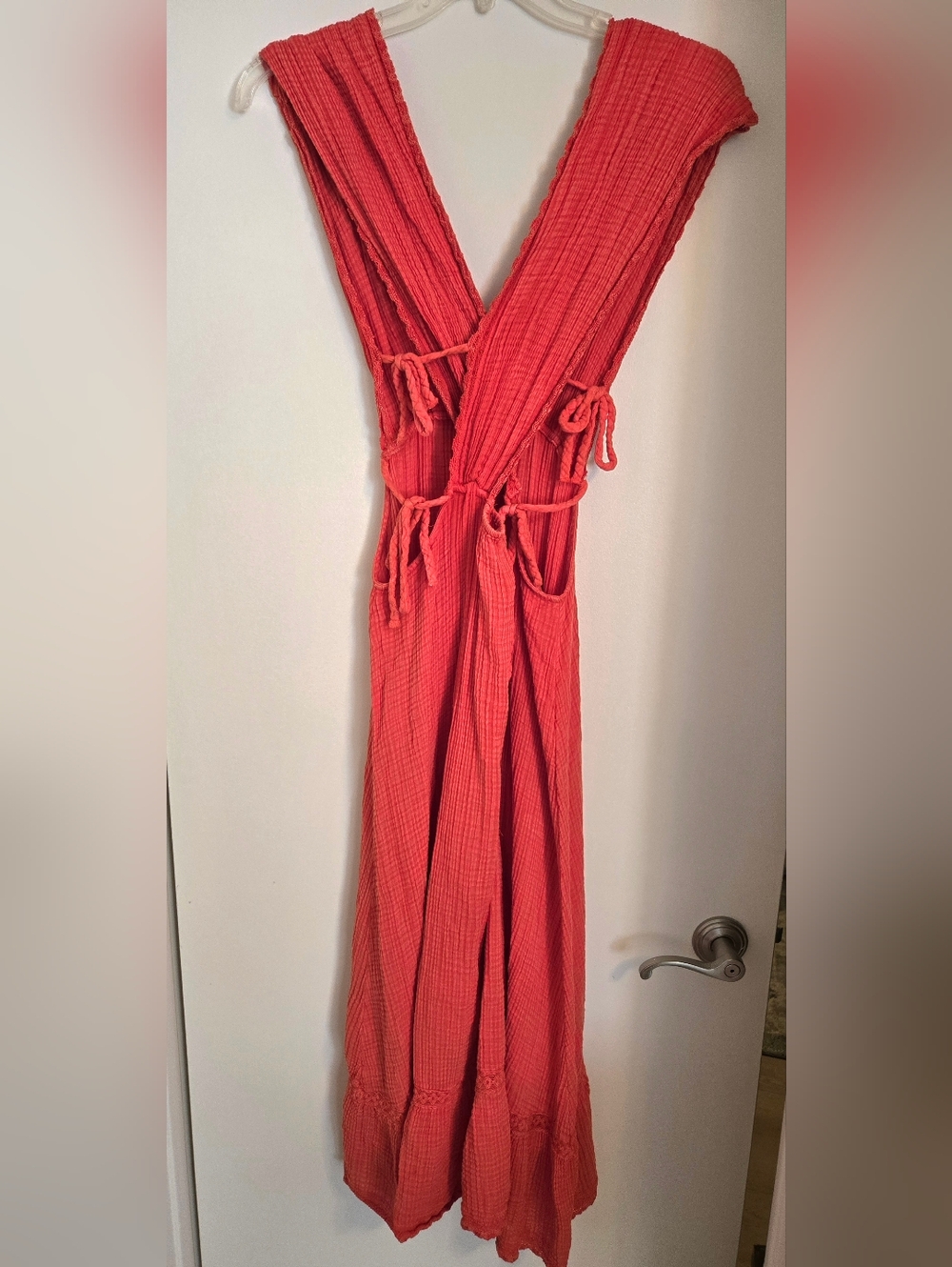 Anthropologie The Silvana Red High-Low Tie-Side Dress - Picture 5 of 7